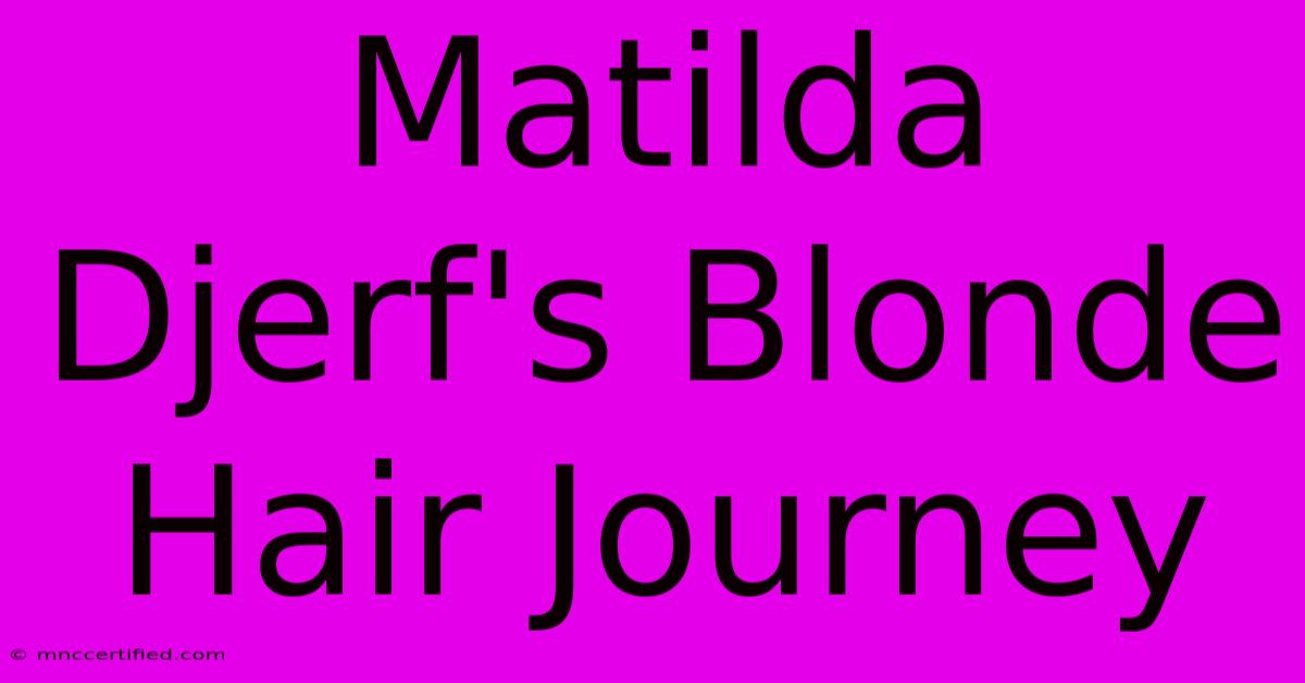 Matilda Djerf's Blonde Hair Journey