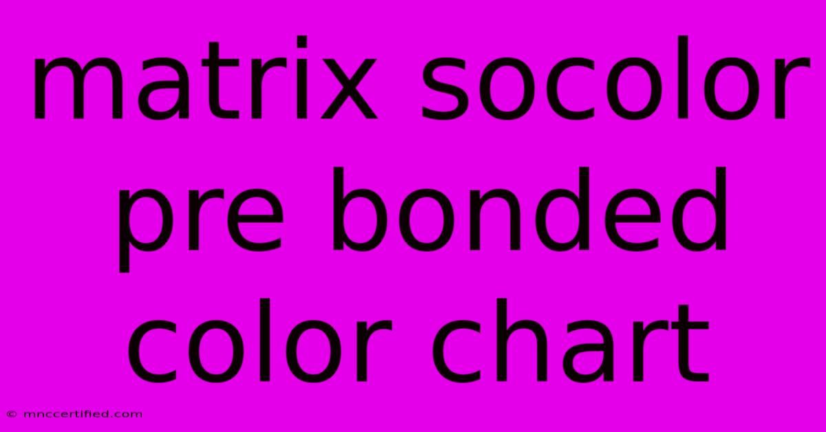 Matrix Socolor Pre Bonded Color Chart