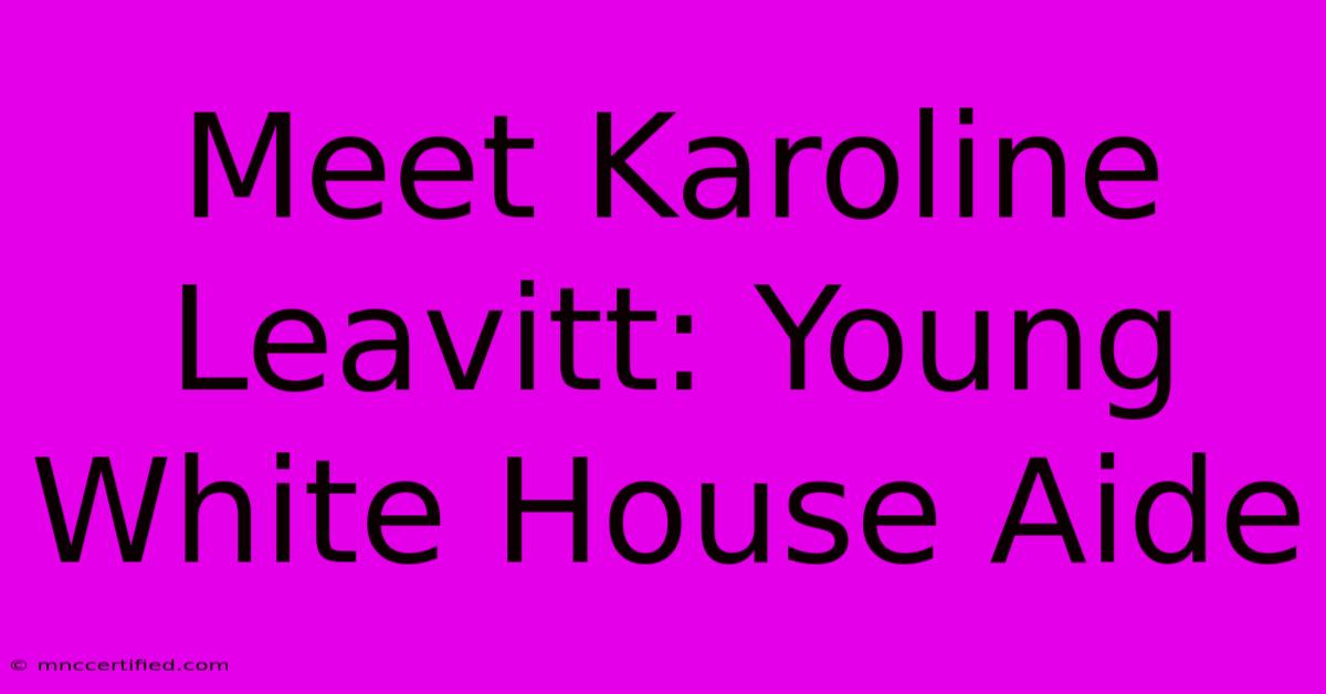 Meet Karoline Leavitt: Young White House Aide