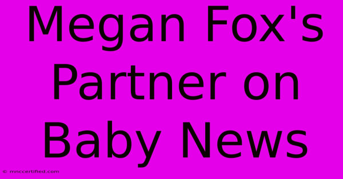 Megan Fox's Partner On Baby News