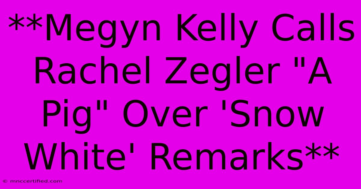 **Megyn Kelly Calls Rachel Zegler 