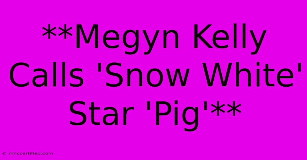 **Megyn Kelly Calls 'Snow White' Star 'Pig'**