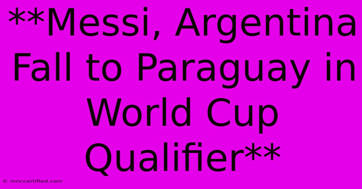 **Messi, Argentina Fall To Paraguay In World Cup Qualifier**