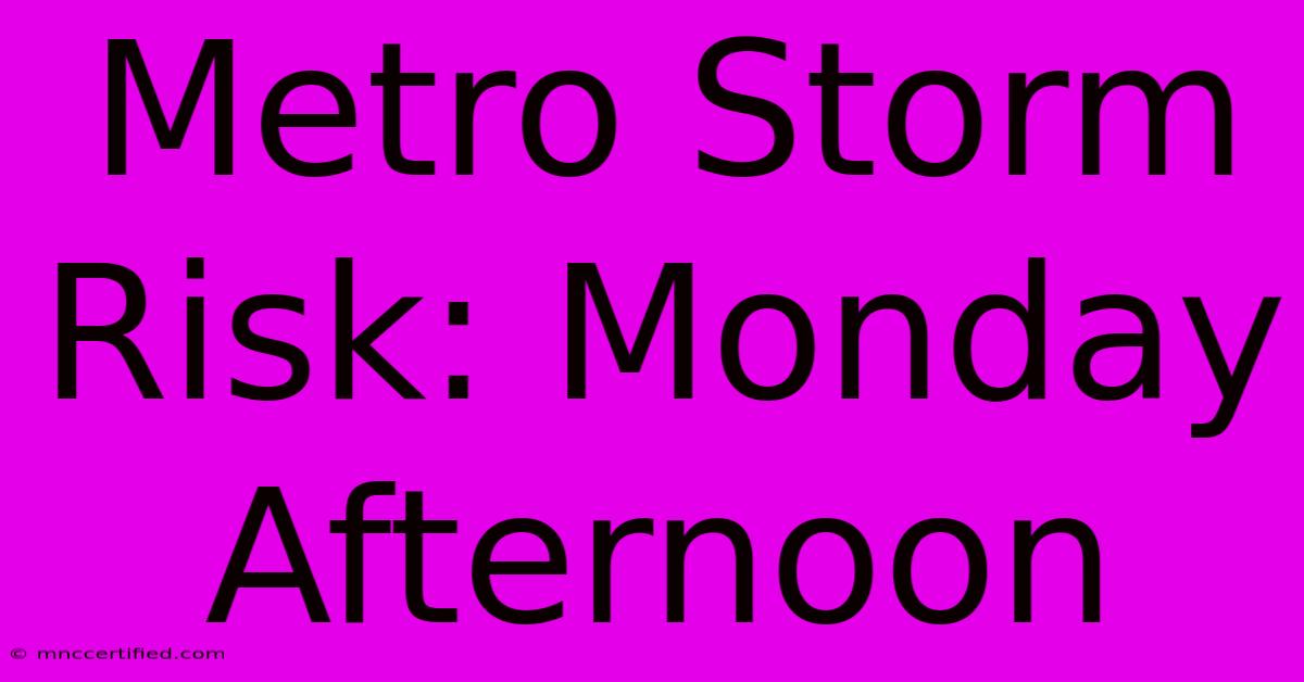 Metro Storm Risk: Monday Afternoon