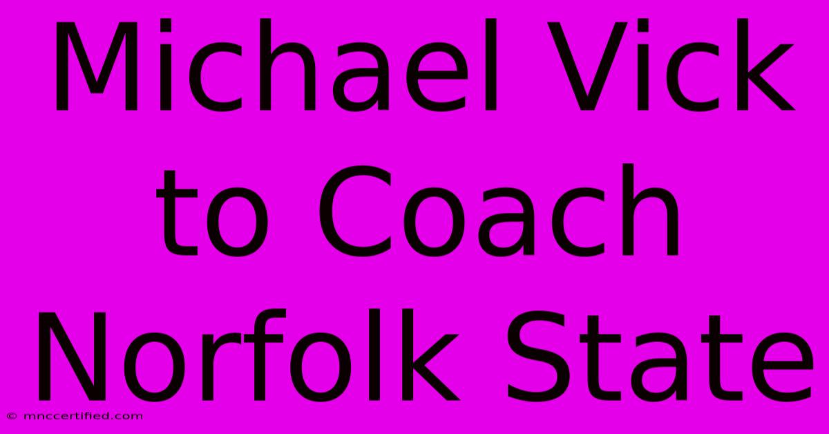 Michael Vick To Coach Norfolk State