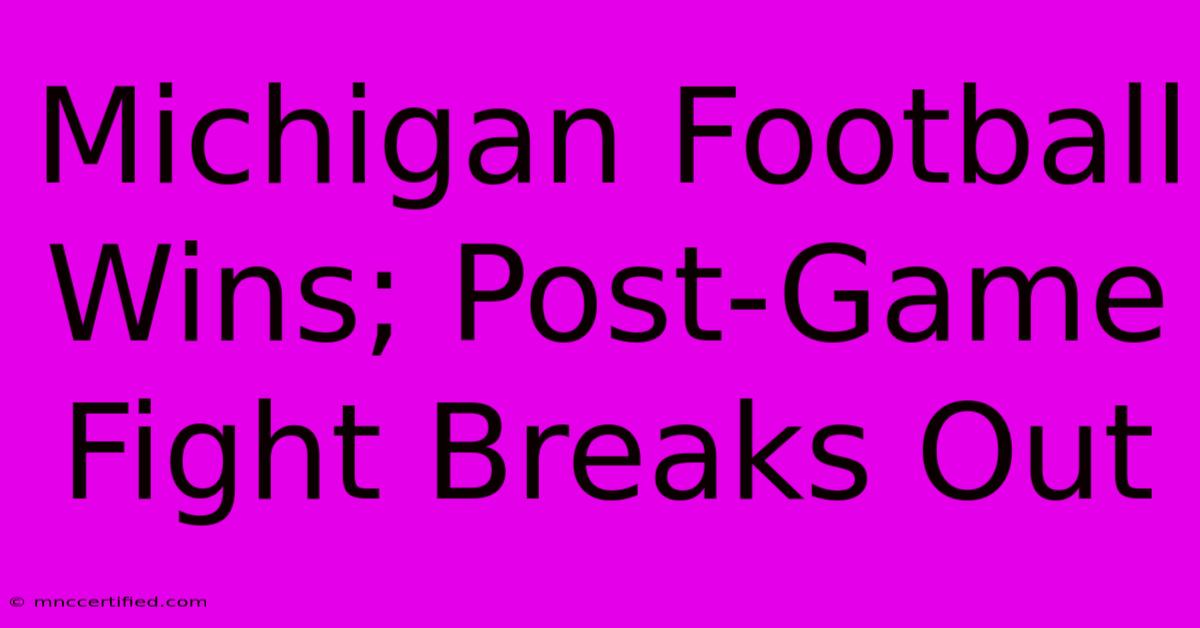 Michigan Football Wins; Post-Game Fight Breaks Out