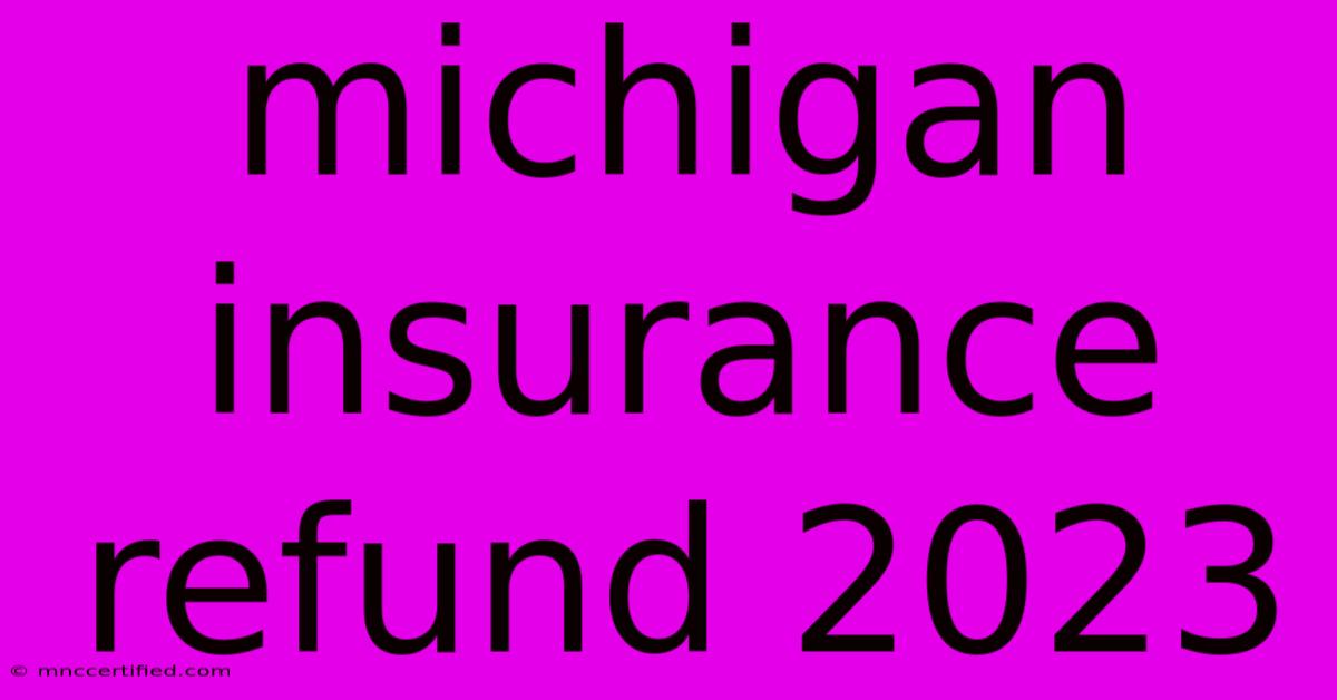 Michigan Insurance Refund 2023