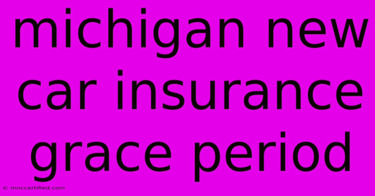 Michigan New Car Insurance Grace Period