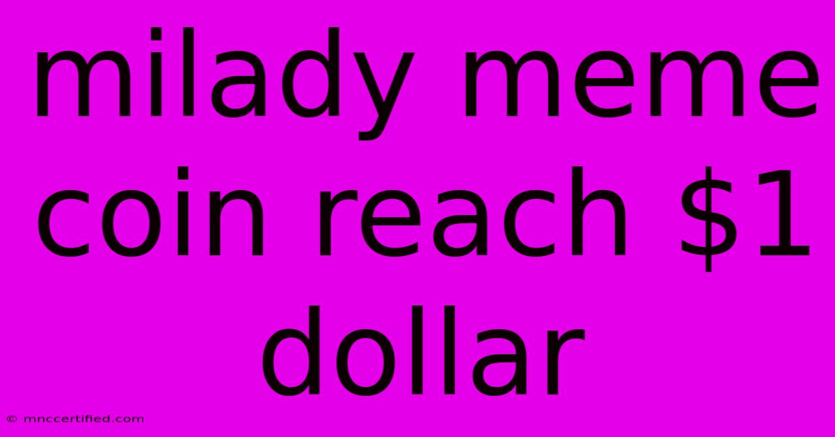 Milady Meme Coin Reach $1 Dollar