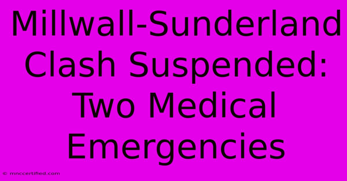 Millwall-Sunderland Clash Suspended: Two Medical Emergencies