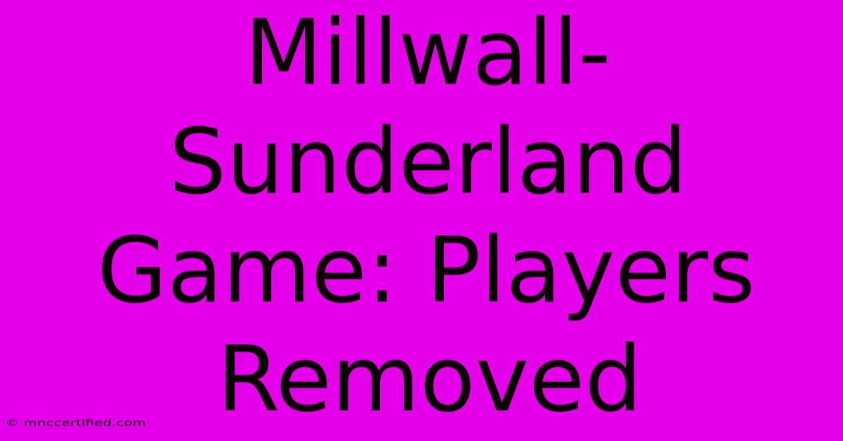 Millwall-Sunderland Game: Players Removed