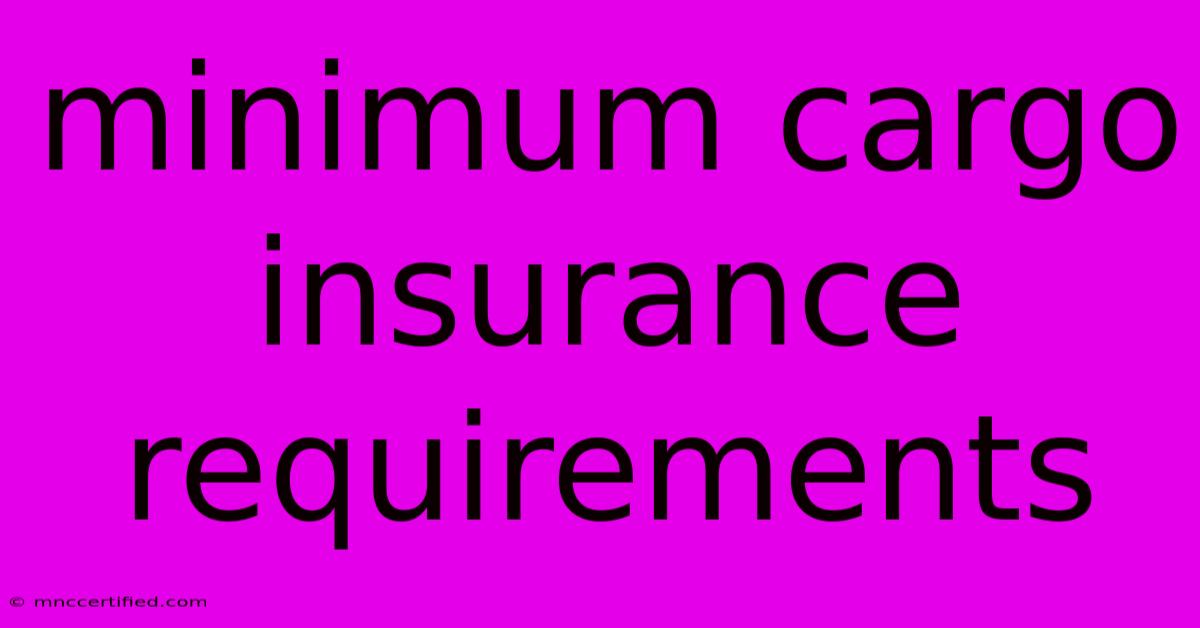 Minimum Cargo Insurance Requirements