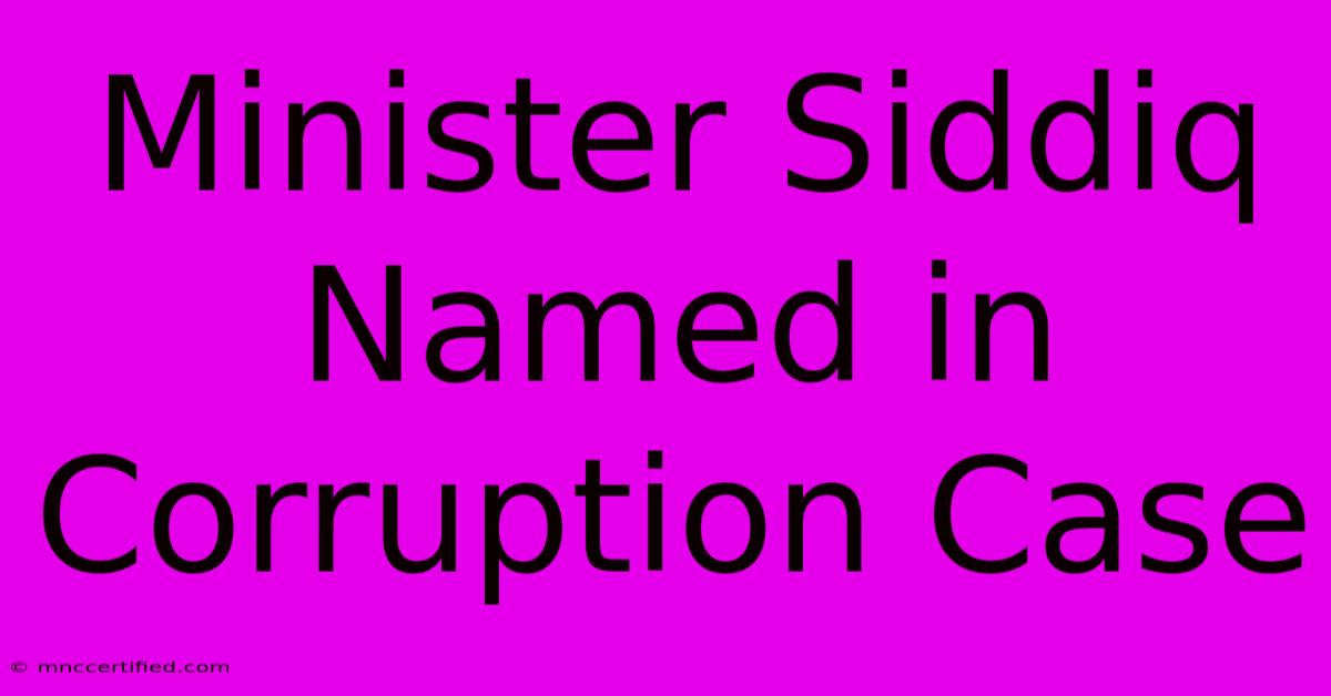 Minister Siddiq Named In Corruption Case