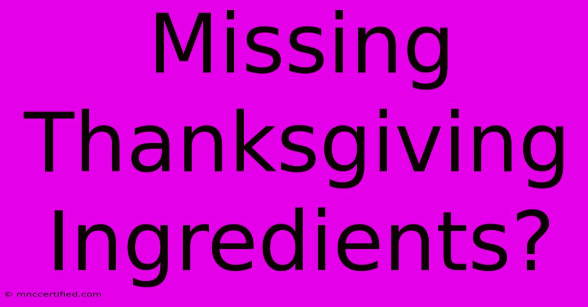 Missing Thanksgiving Ingredients?