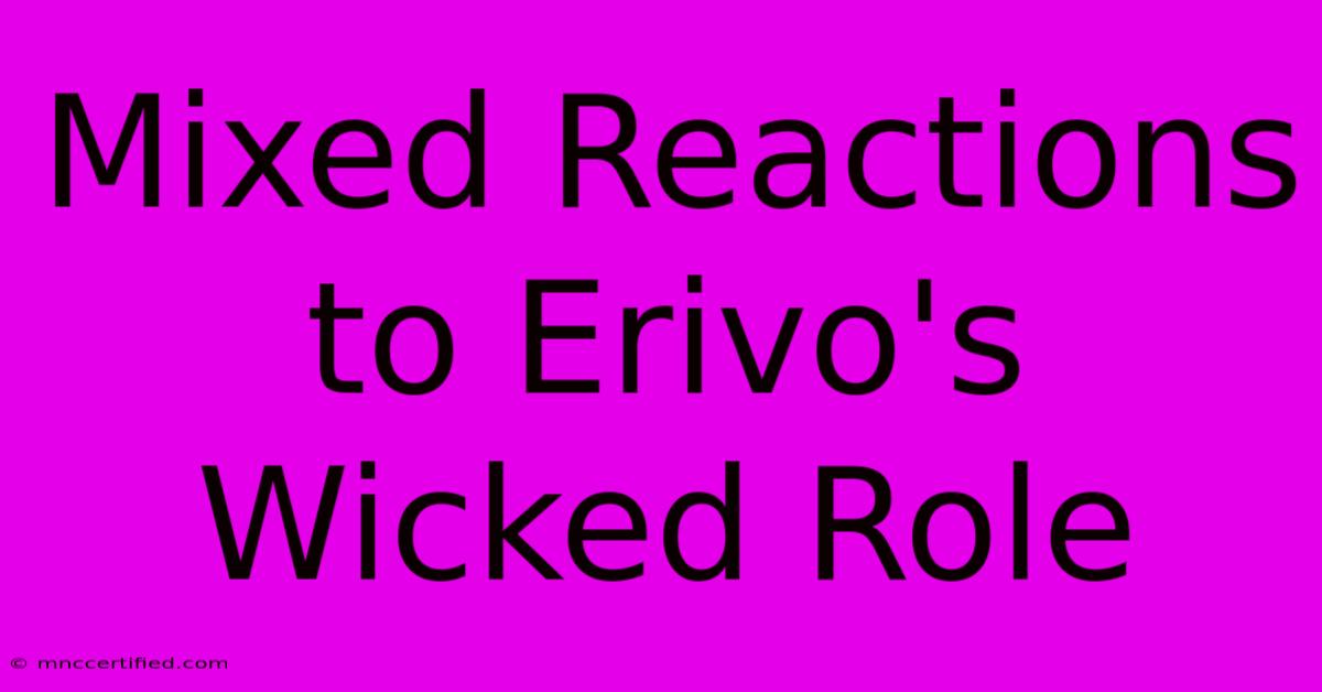 Mixed Reactions To Erivo's Wicked Role