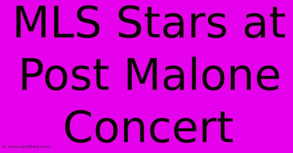 MLS Stars At Post Malone Concert