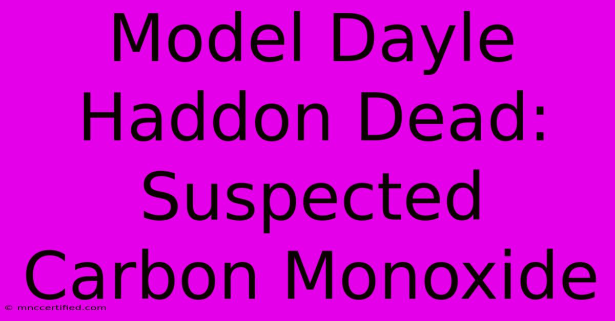 Model Dayle Haddon Dead: Suspected Carbon Monoxide