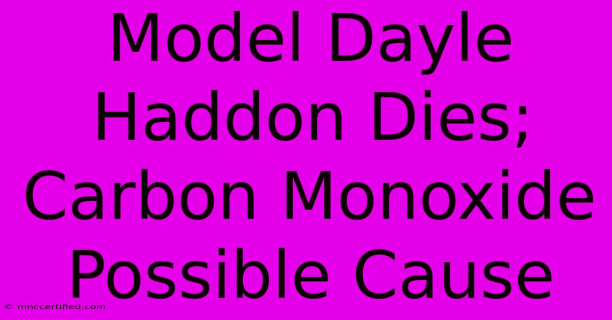 Model Dayle Haddon Dies; Carbon Monoxide Possible Cause