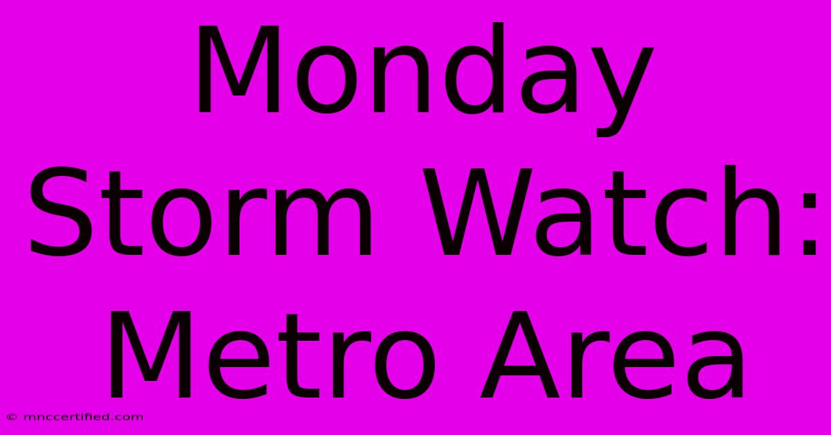 Monday Storm Watch: Metro Area