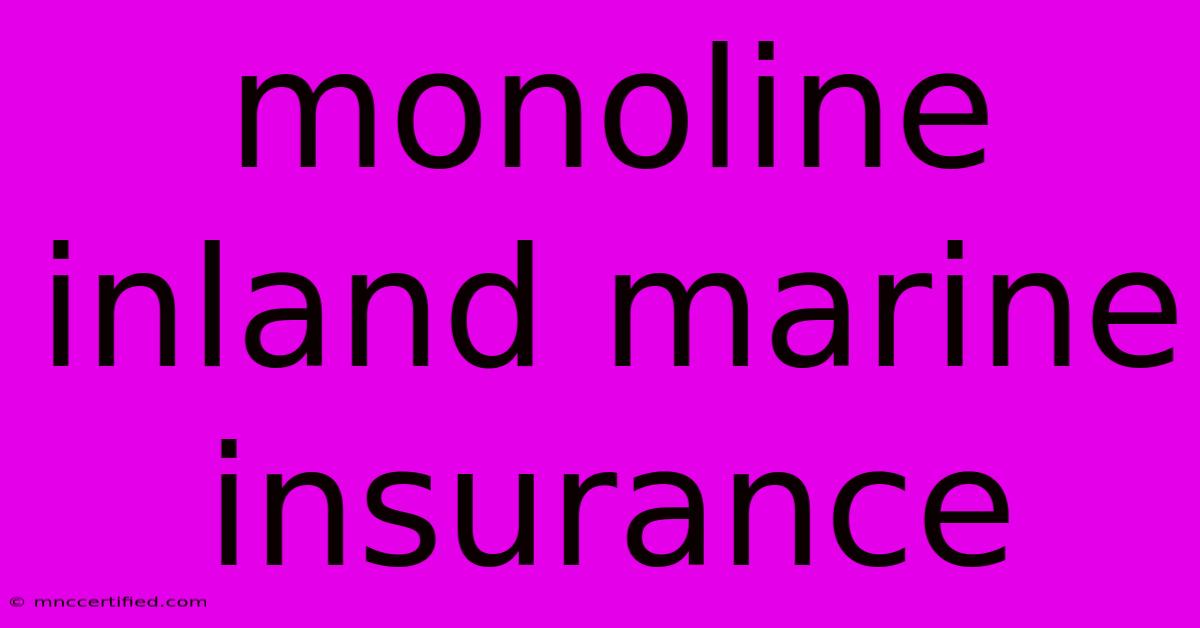 Monoline Inland Marine Insurance