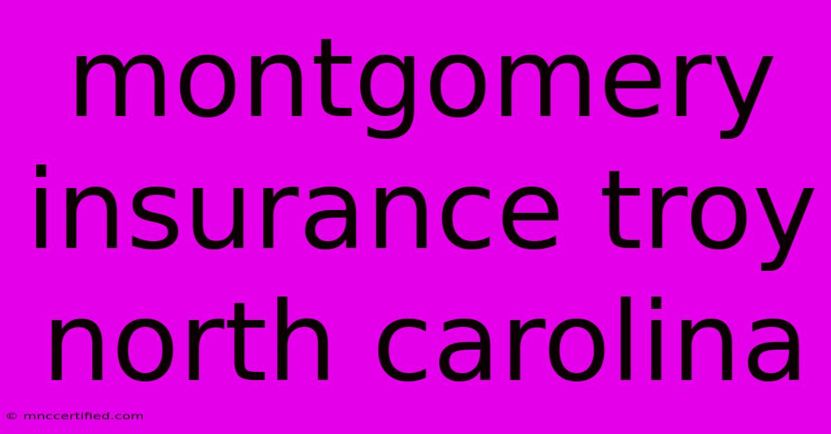 Montgomery Insurance Troy North Carolina