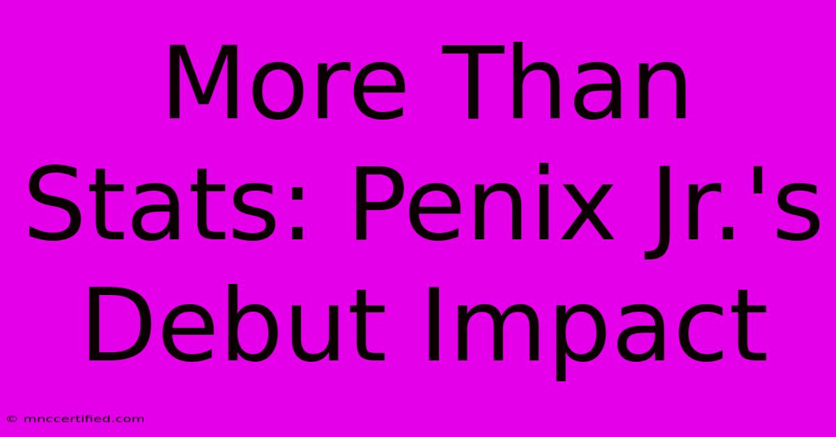 More Than Stats: Penix Jr.'s Debut Impact