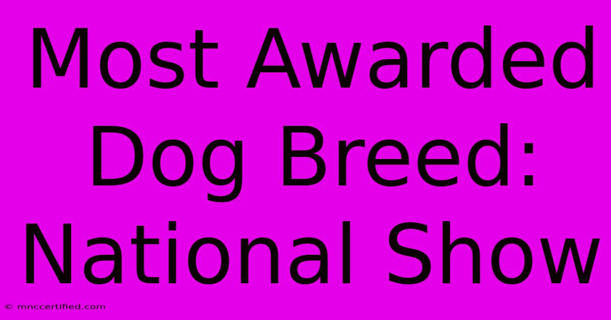 Most Awarded Dog Breed: National Show