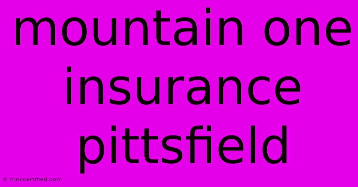 Mountain One Insurance Pittsfield