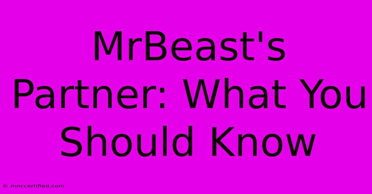 MrBeast's Partner: What You Should Know