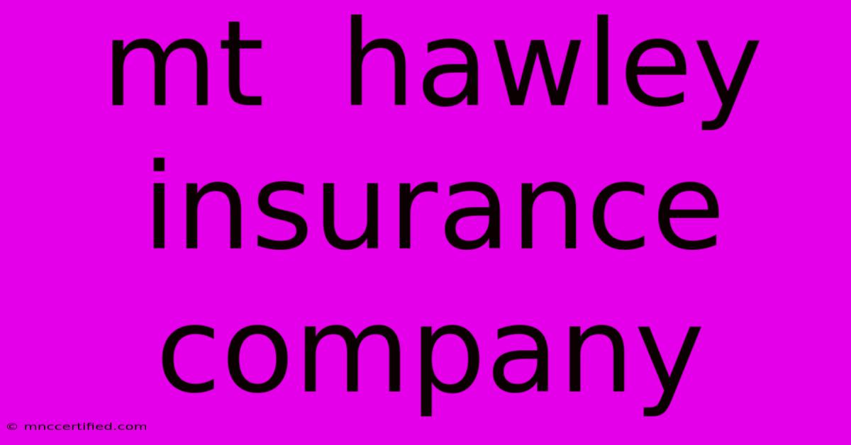 Mt  Hawley Insurance Company