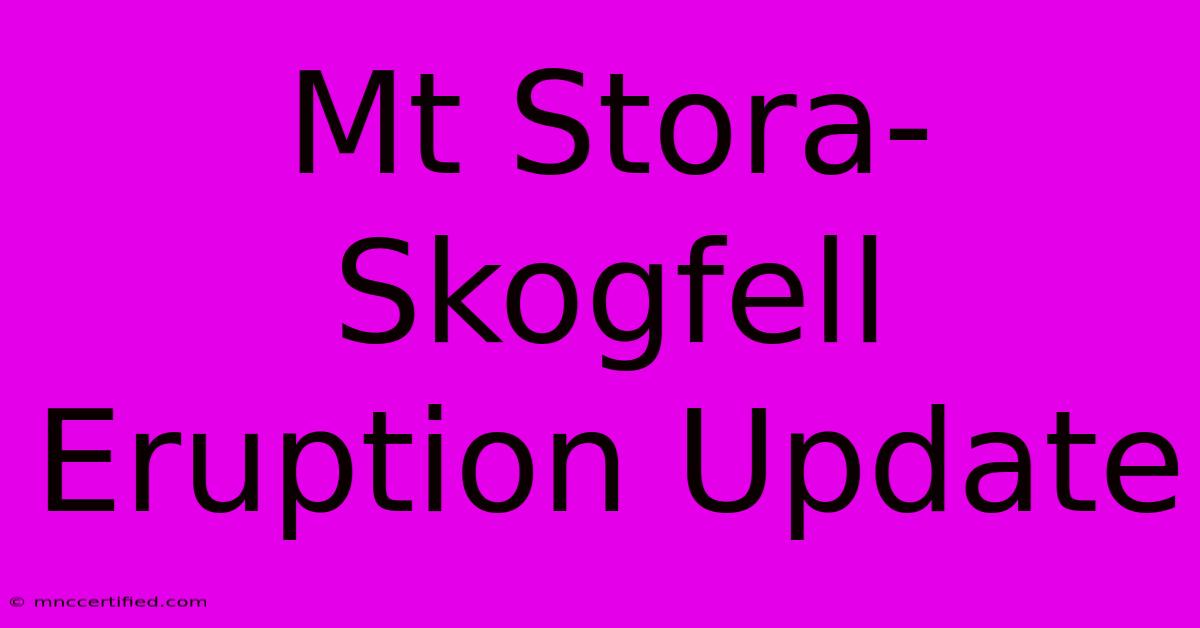 Mt Stora-Skogfell Eruption Update