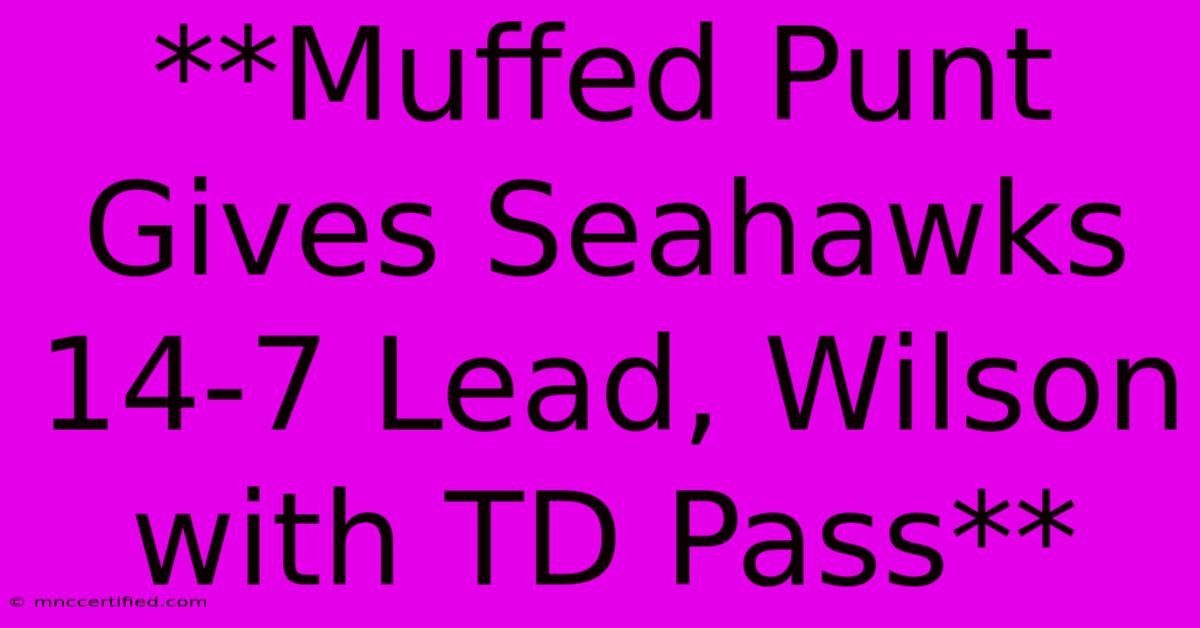 **Muffed Punt Gives Seahawks 14-7 Lead, Wilson With TD Pass** 