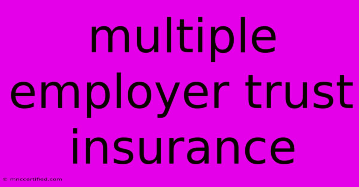 Multiple Employer Trust Insurance