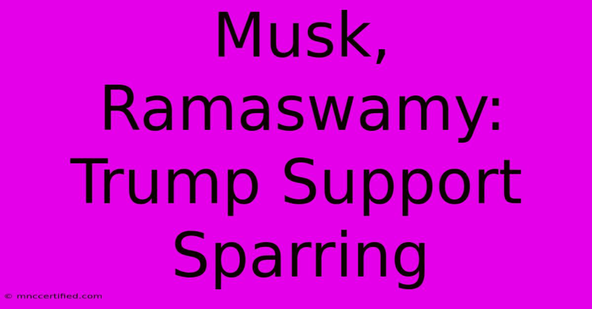 Musk, Ramaswamy: Trump Support Sparring