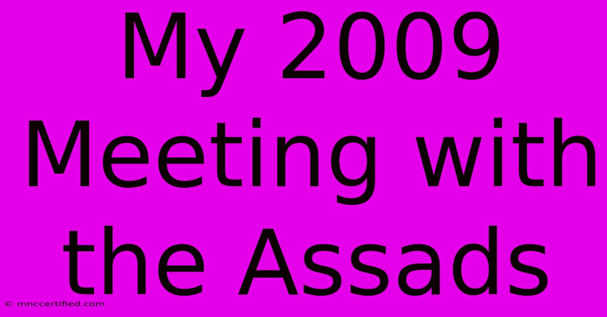 My 2009 Meeting With The Assads