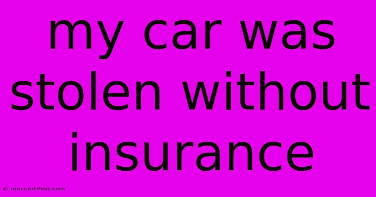 My Car Was Stolen Without Insurance