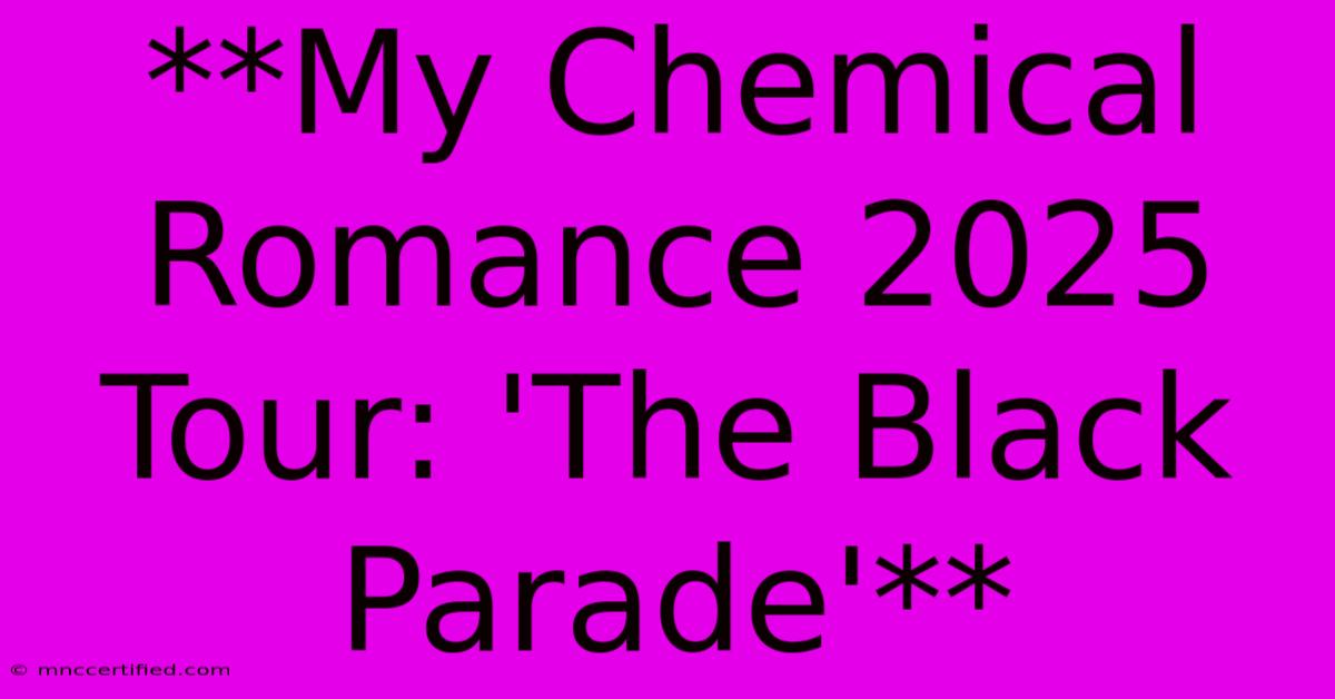 **My Chemical Romance 2025 Tour: 'The Black Parade'**