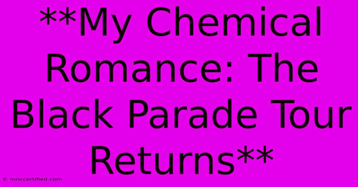 **My Chemical Romance: The Black Parade Tour Returns**