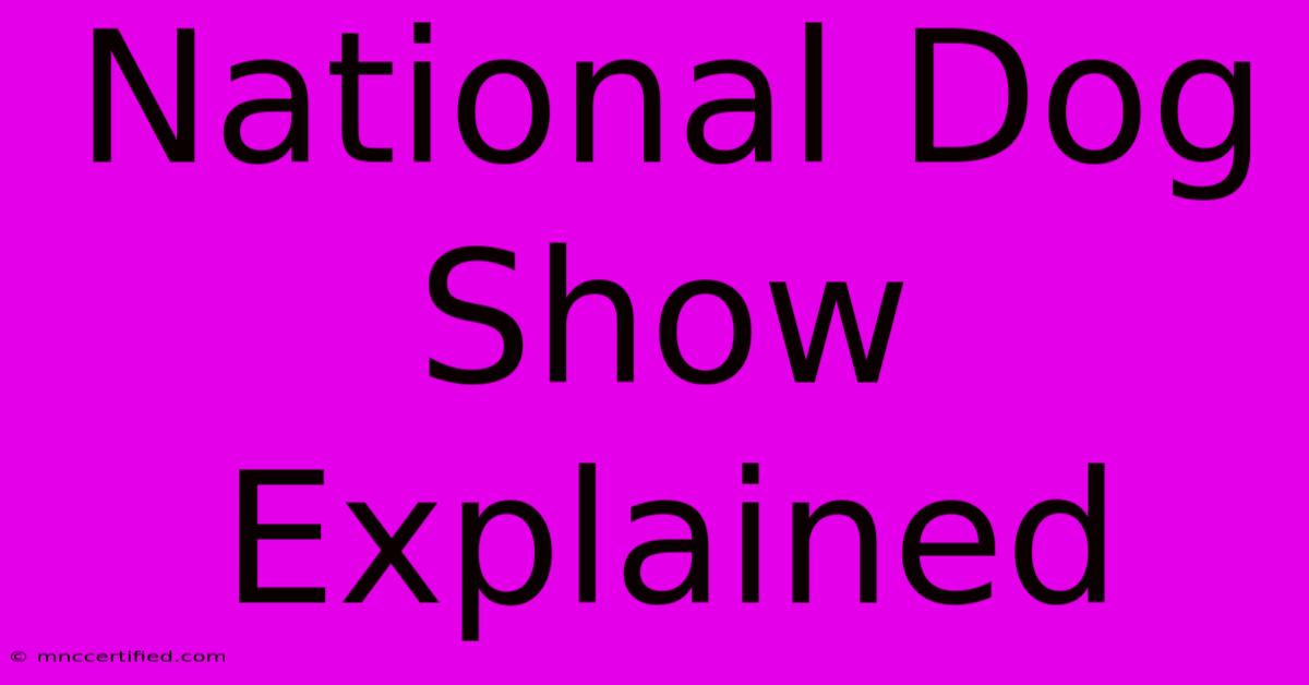 National Dog Show Explained