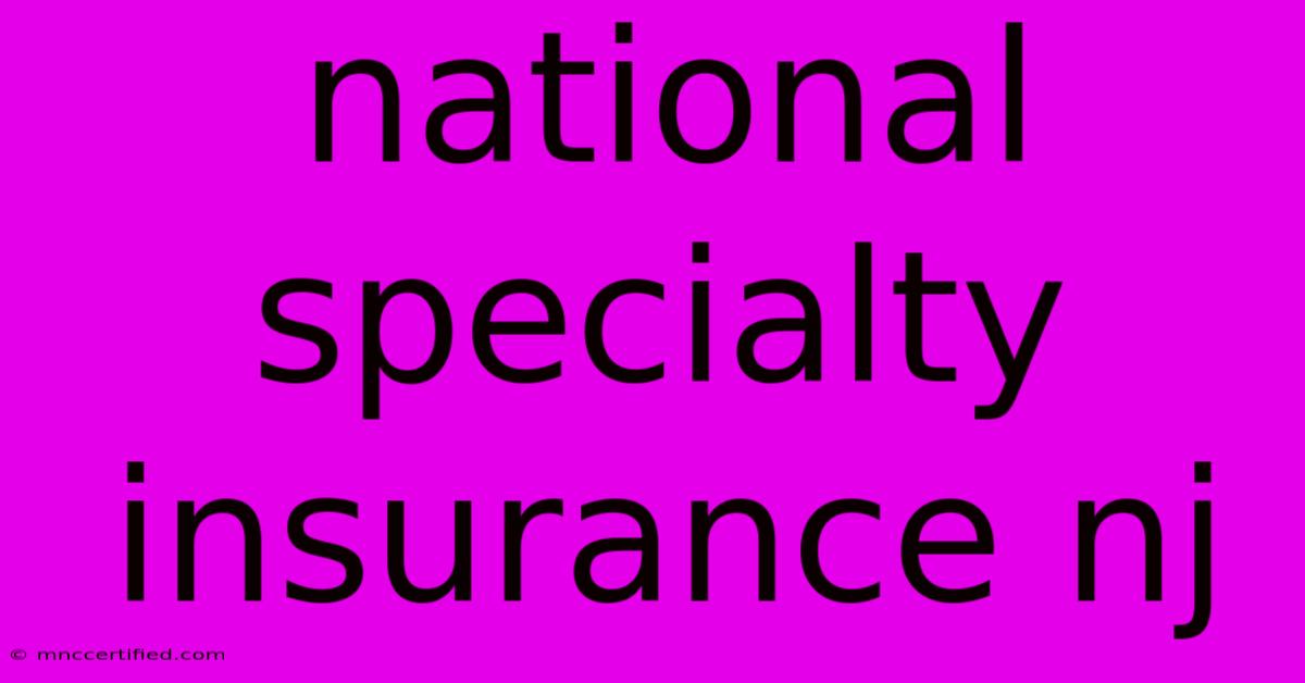 National Specialty Insurance Nj