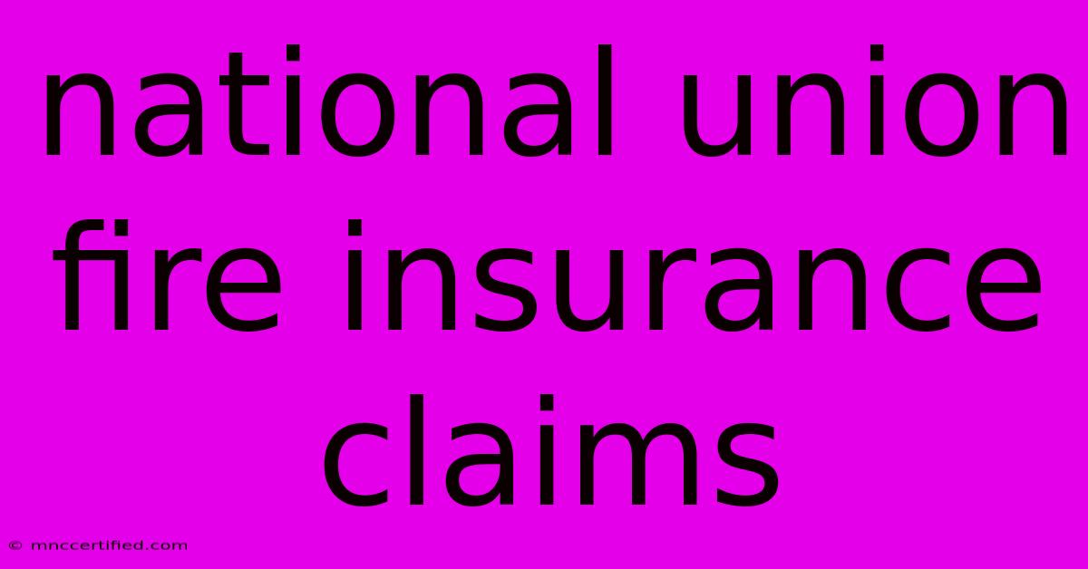 National Union Fire Insurance Claims