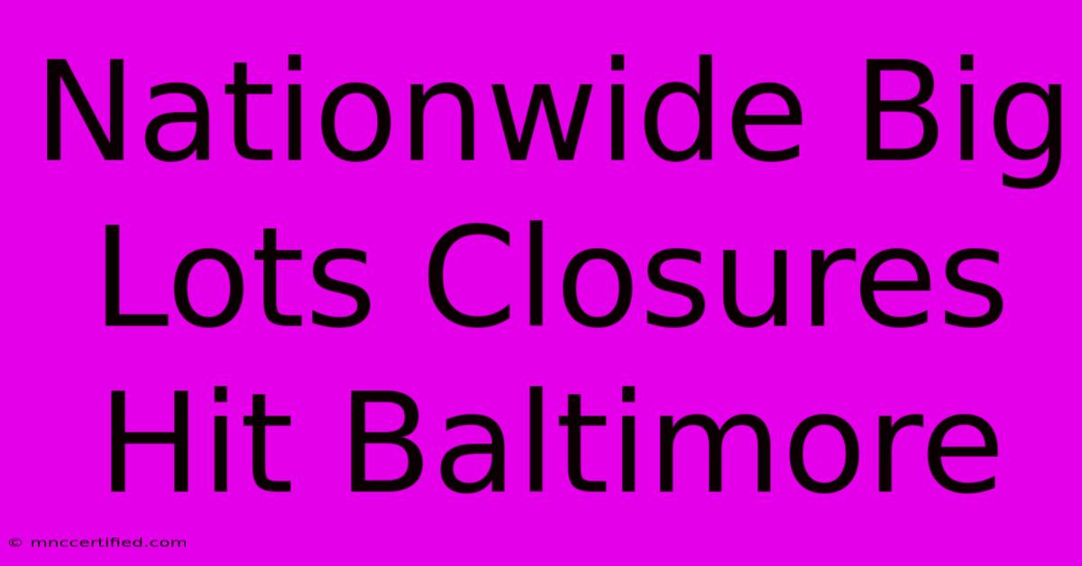 Nationwide Big Lots Closures Hit Baltimore