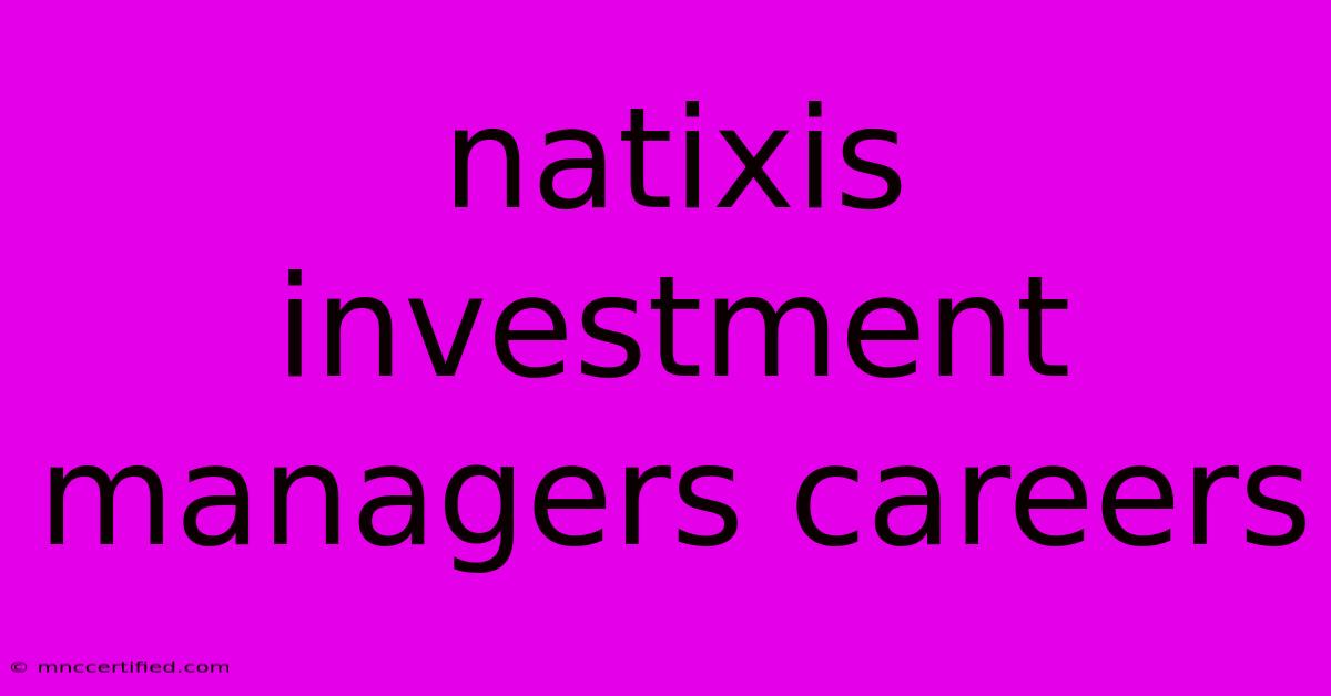 Natixis Investment Managers Careers