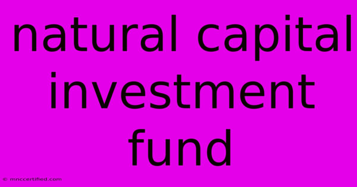 Natural Capital Investment Fund