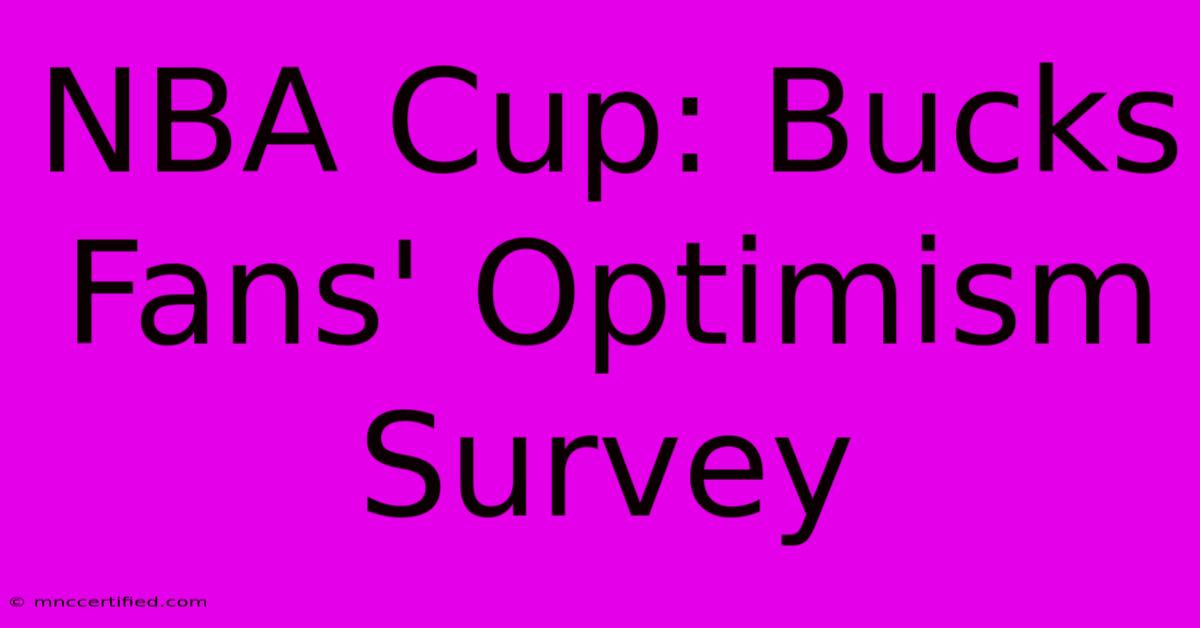 NBA Cup: Bucks Fans' Optimism Survey