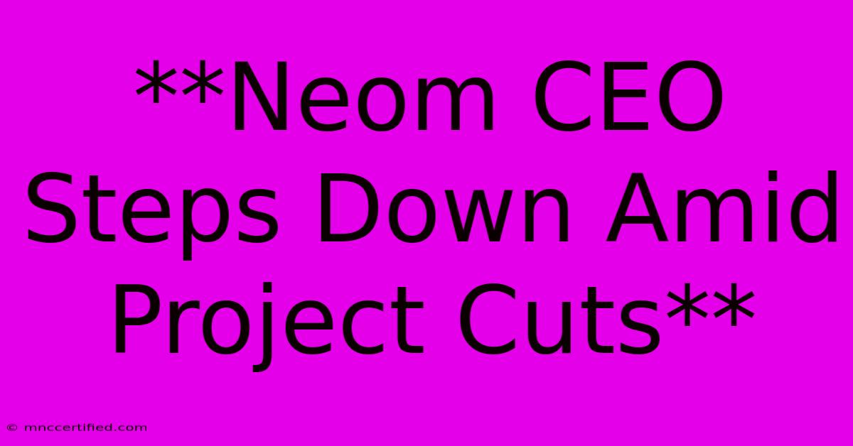 **Neom CEO Steps Down Amid Project Cuts** 