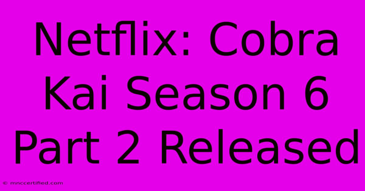 Netflix: Cobra Kai Season 6 Part 2 Released