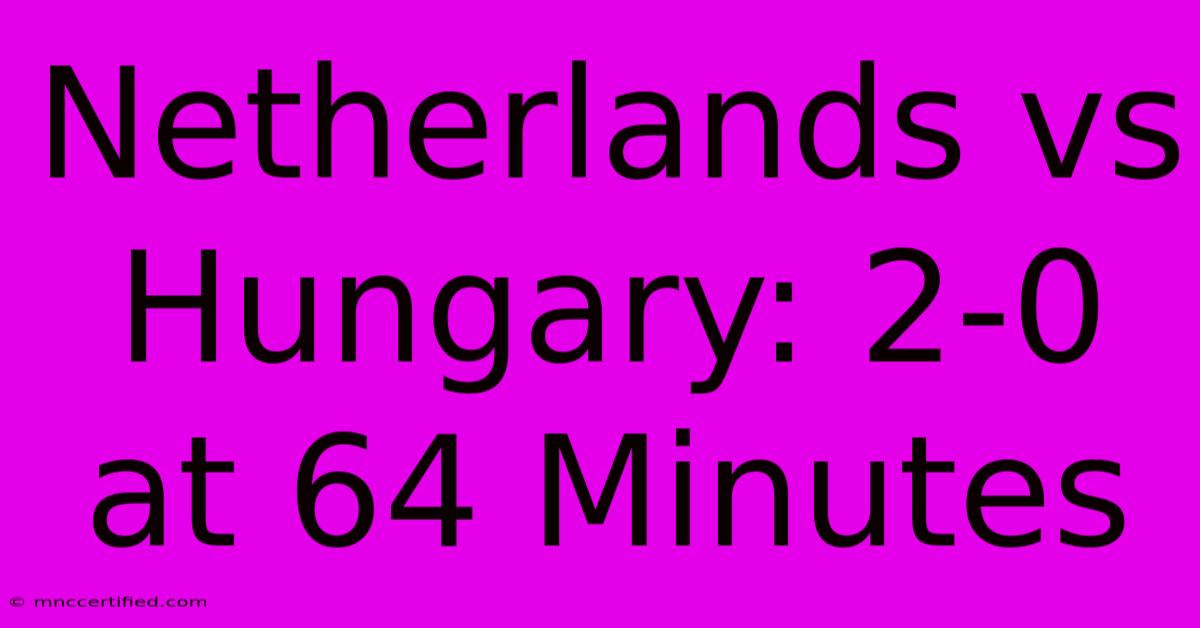 Netherlands Vs Hungary: 2-0 At 64 Minutes