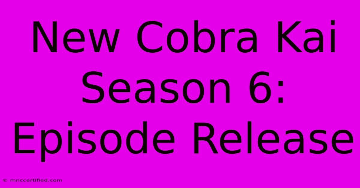 New Cobra Kai Season 6: Episode Release