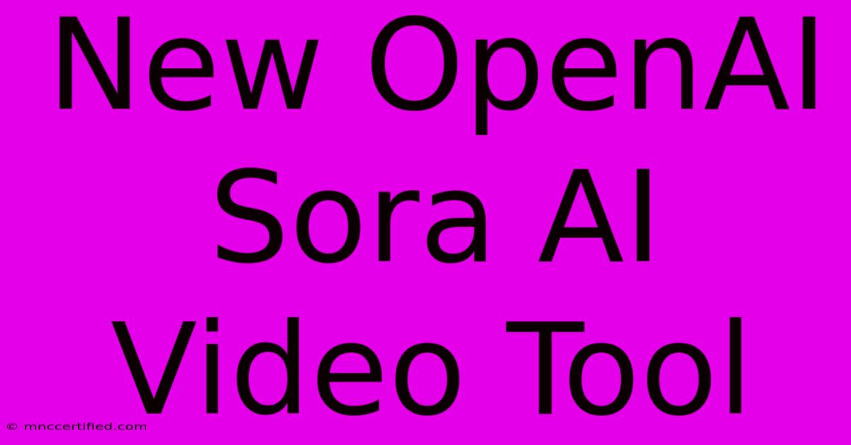 New OpenAI Sora AI Video Tool